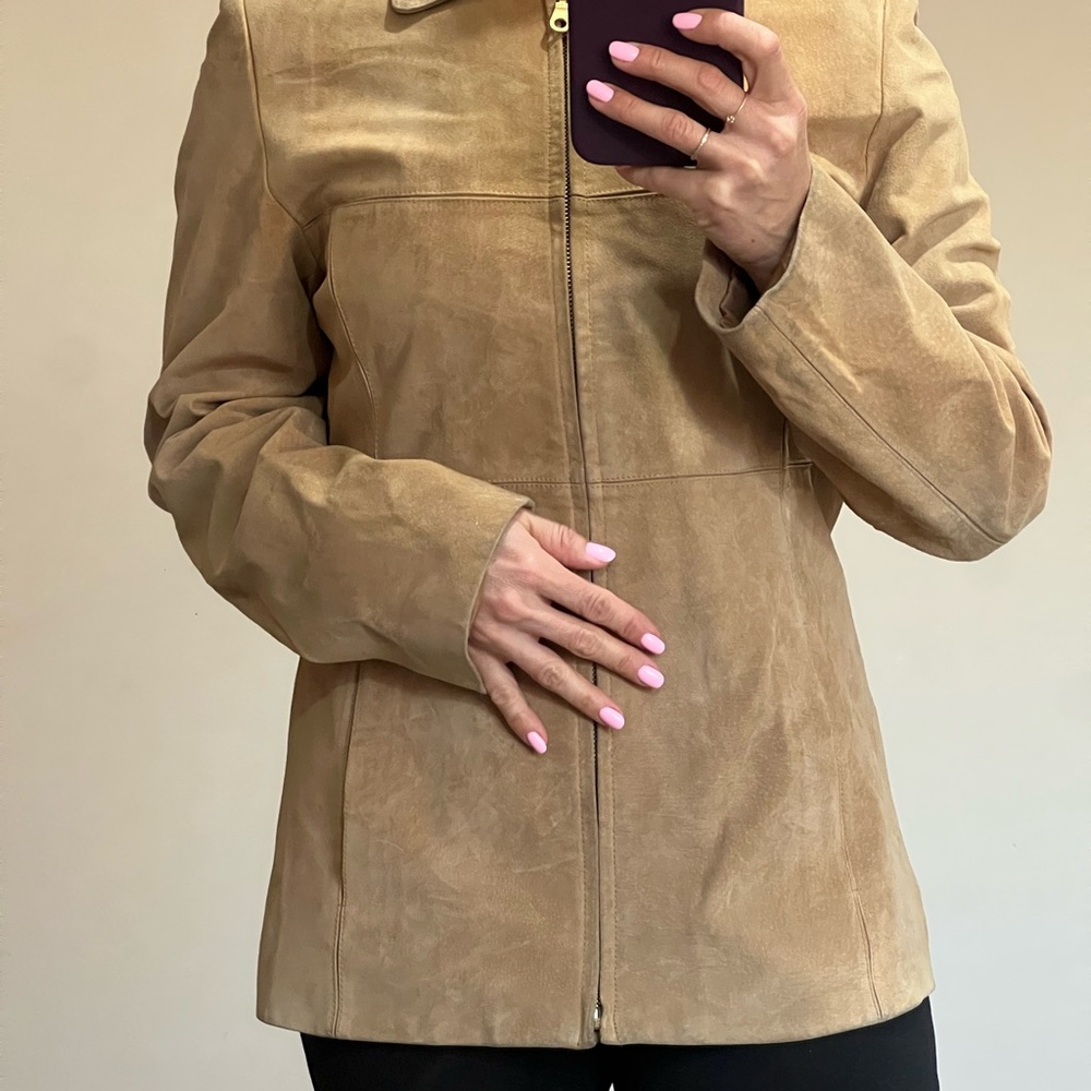 Anne Klein Tan Leather Jacket
